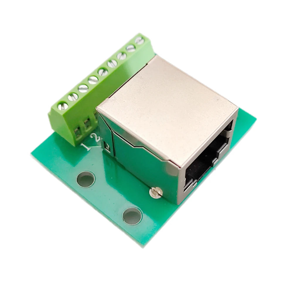 RJ45 Female to 2.54mm Pitch Terminal Adapter Board RJ45 Ethernet Port to KF128-9P Screw Terminal Breakout Board for PCB Peaceful Pleasures Health and Wellness Horizontal