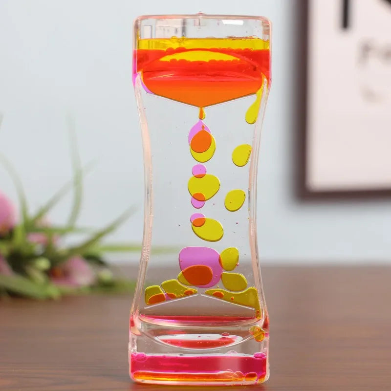 Liquid Motion Bubbler Timer Pack of Colorful Hourglass Liquid Bubbler Fidget Sensory Toy for Anxiety Autism Calm Relax Kids Peaceful Pleasures Health and Wellness Pink-Yellow