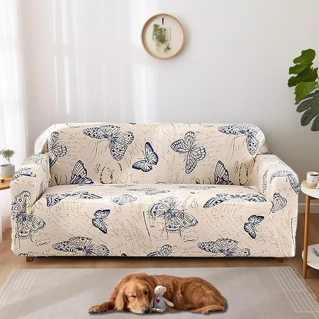 Printed Slipcover Stretch Sofa Cover with Pillowcase Couch Cover Furniture Protector For Bedroom Office Living Room Home Decor Peaceful Pleasures Health and Wellness C 3-seater 190-230cm