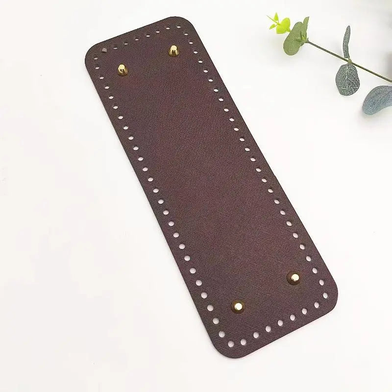 PU Leather Bag Base 28x10cm | Pre-Punched DIY Crochet Bottom