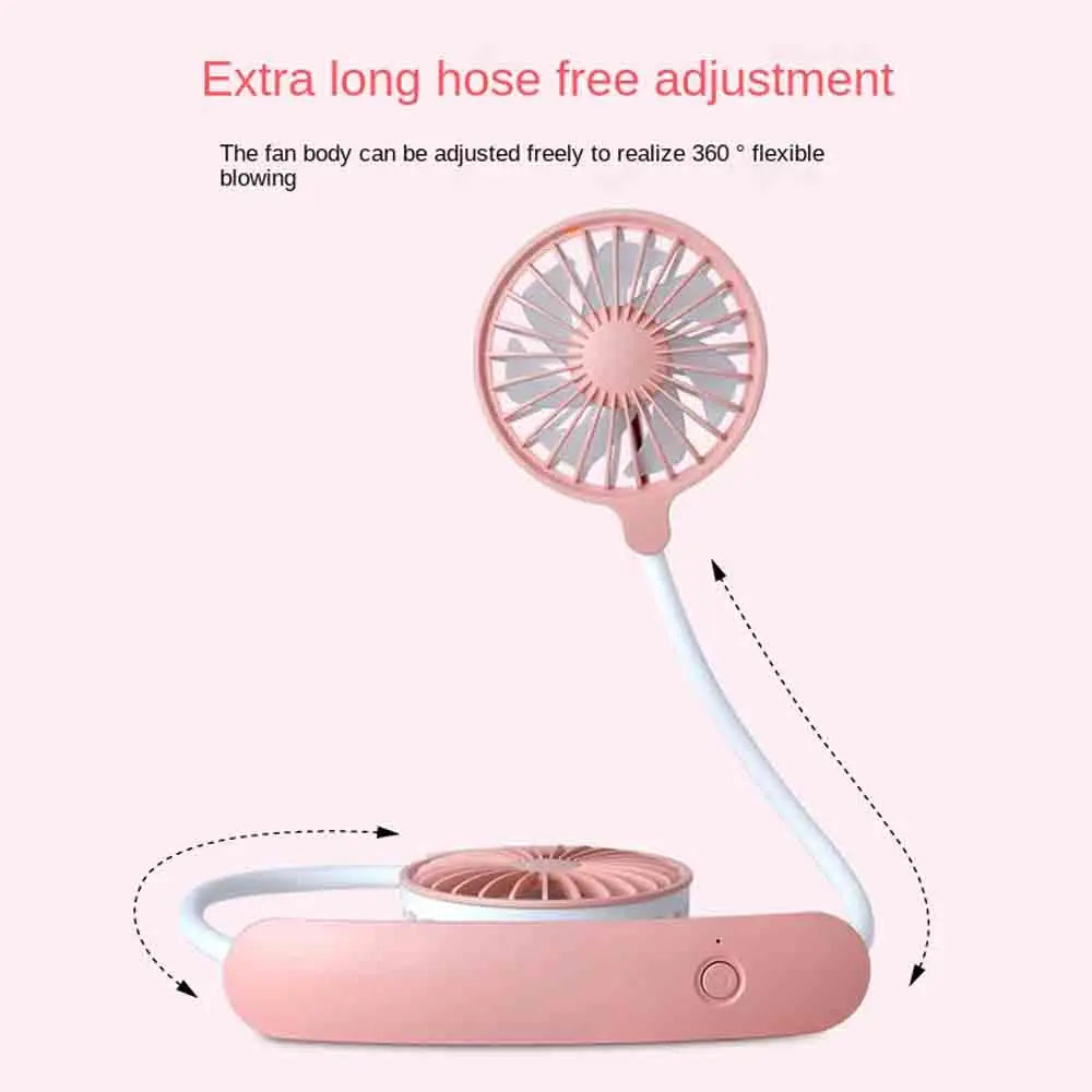 Summer Lazy sports charging neck hanging fan Mini Neck Hanging Fan Hands USB Neckband Fan for Sports Home Office Travel outdoor Peaceful Pleasures Health and Wellness