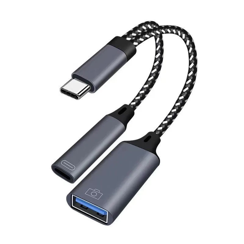2 in 1 Type C to USB A Adapter With PD Charging Port USB C OTG Cable Phone Adapter for Samsung Huawei Xiaomi Phone Laptop Tablet Peaceful Pleasures Health and Wellness