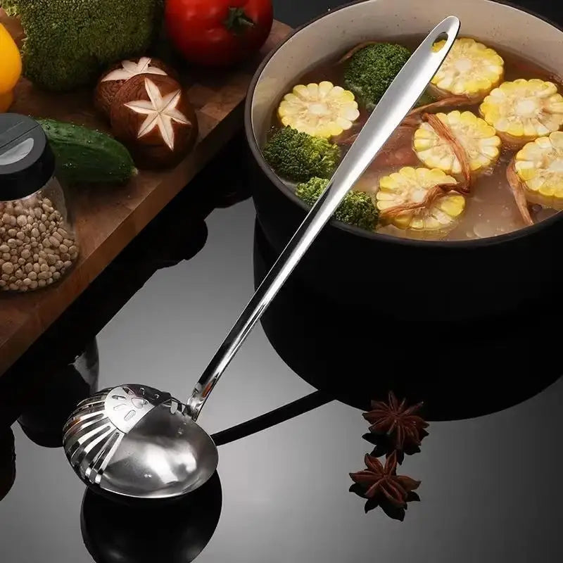Kitchen Tableware Dual-use Soup Spoon Long Handle Stainless Steel
