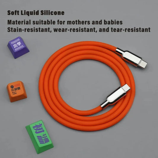 240W USB-C to USB-C Fast Charging Liquid Silicone Cable USB-C Charging Cable Peaceful Pleasures Health and Wellness