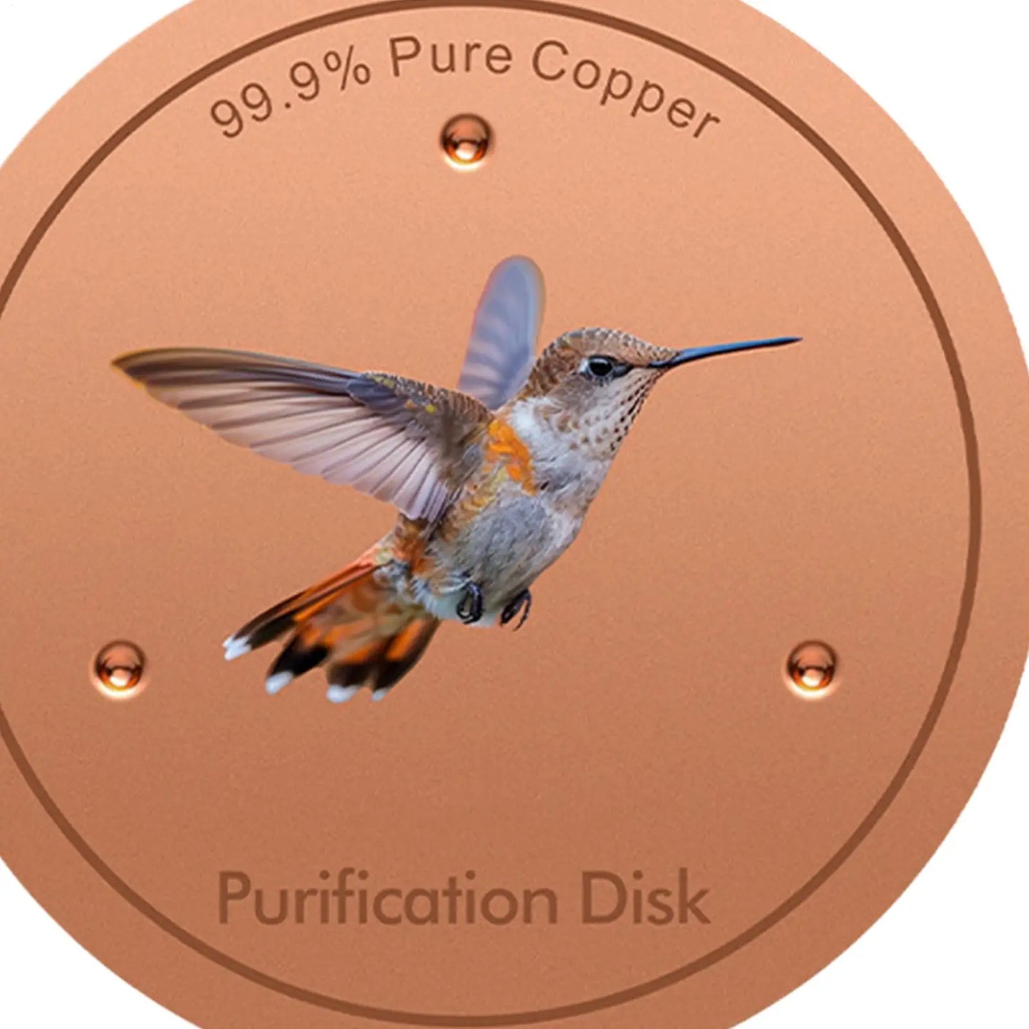 Copper Metal Bird Bath Purifier Disc | Triple-Point Support