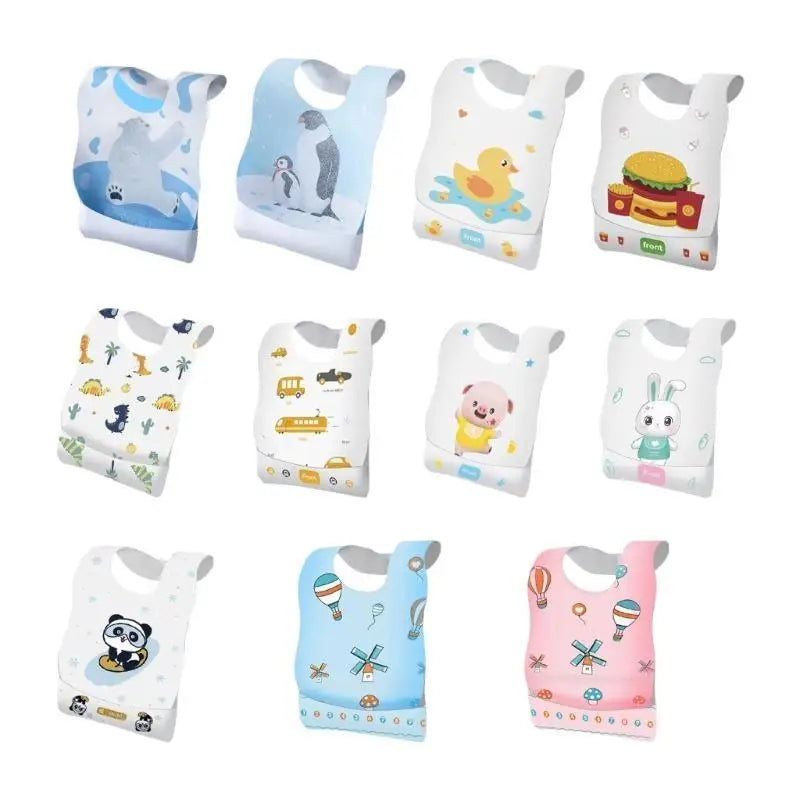 Disposable Baby Bibs 10-Pack | Soft Cotton Burp Cloths