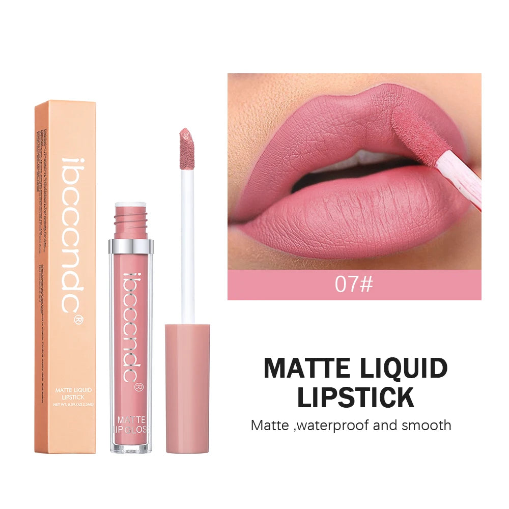 ibcccndc 12-Color Matte Velvet Liquid Lipstick – 12Hr Wear Liquid Lipstick Peaceful Pleasures Health and Wellness 7