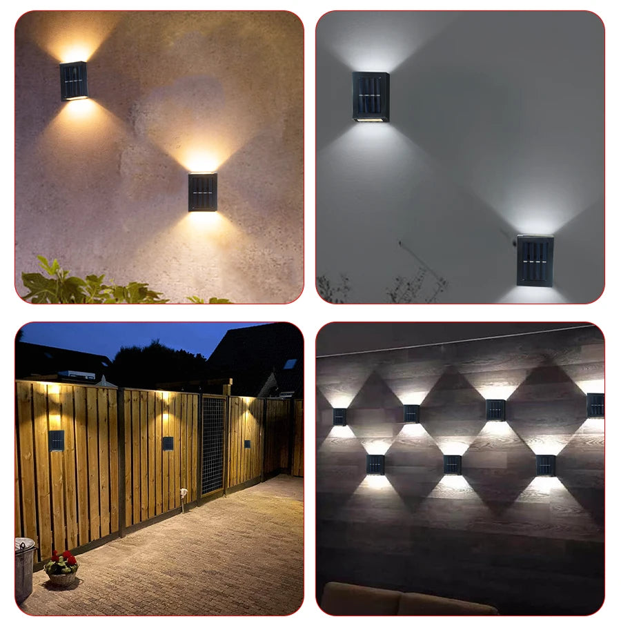 Solar Light Outdoor Up and Down Wall Washer Light Waterproof Solar Lamp for Garden Street Landscape Balcony Yard Porch Decor Peaceful Pleasures Health and Wellness