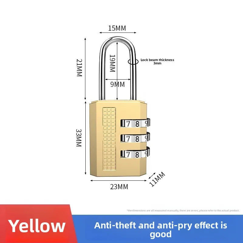 Mini 4-Dial Resettable Combination Padlock | Travel & Gym