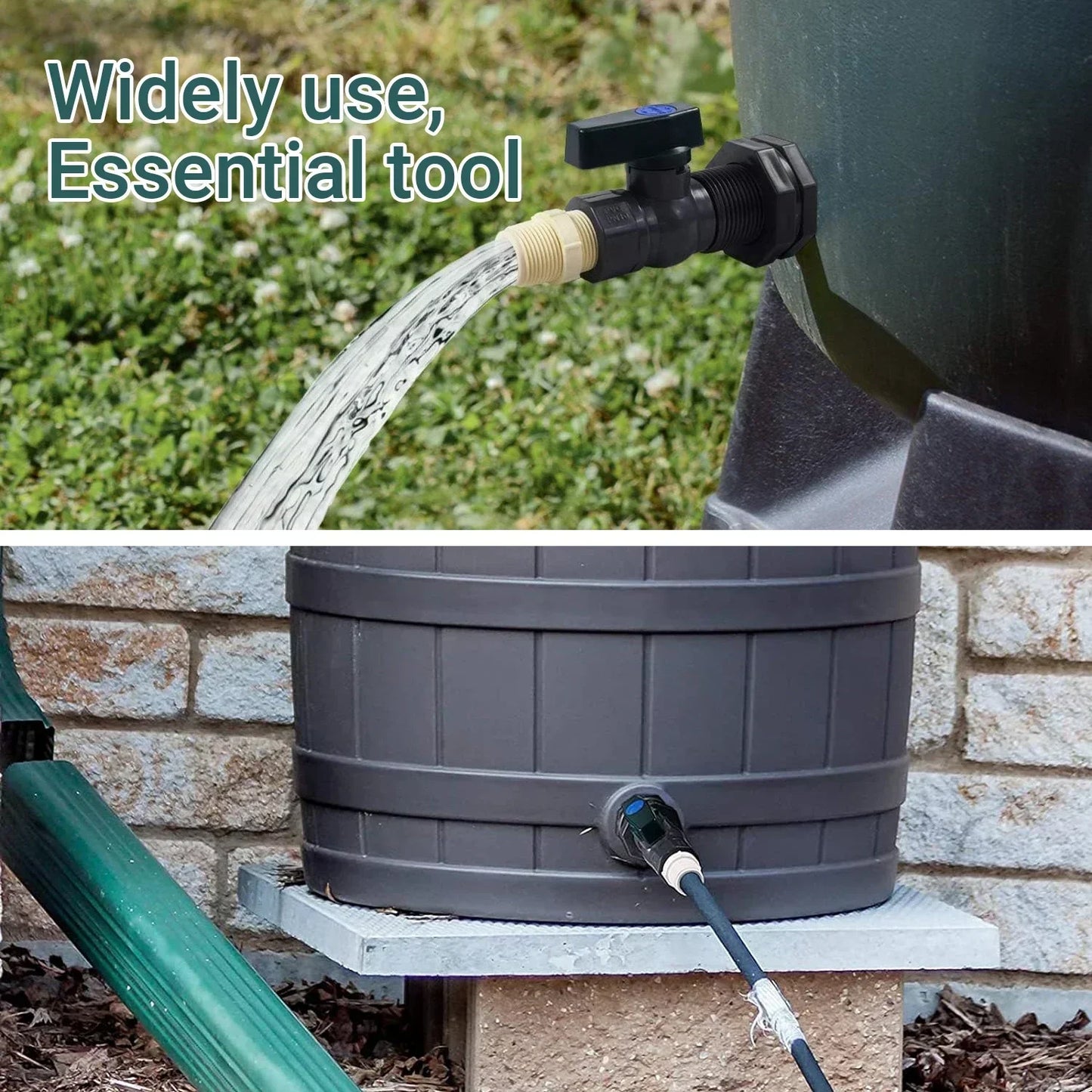 PVC Rain Barrel Spigot Kit – Leak-Proof Drain Adapter & Connector