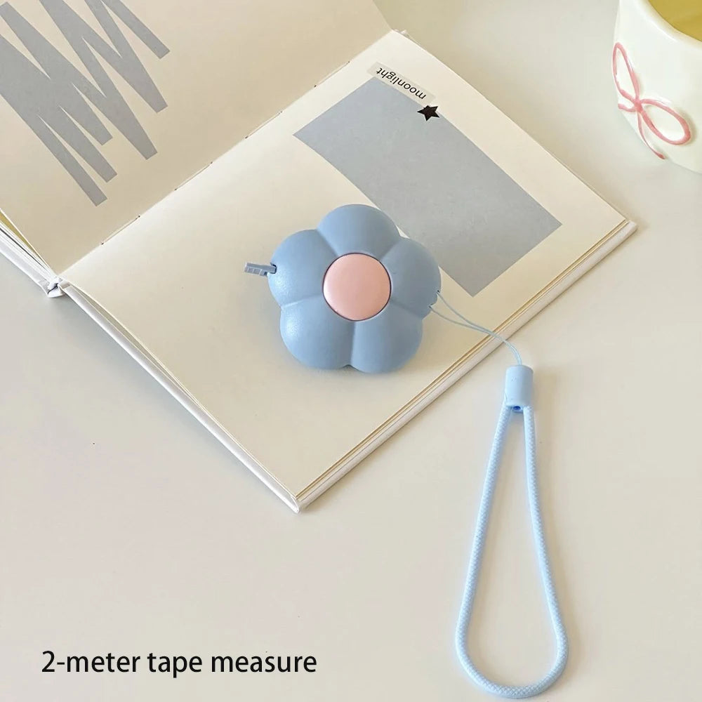 Petal Shaped Mini Tape Measure Portable Automatic Retractable Soft