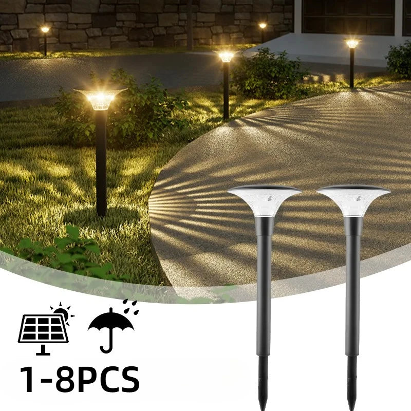 Solar Garden Lights Waterproof LED Landscape Lamps 2-8 Pack