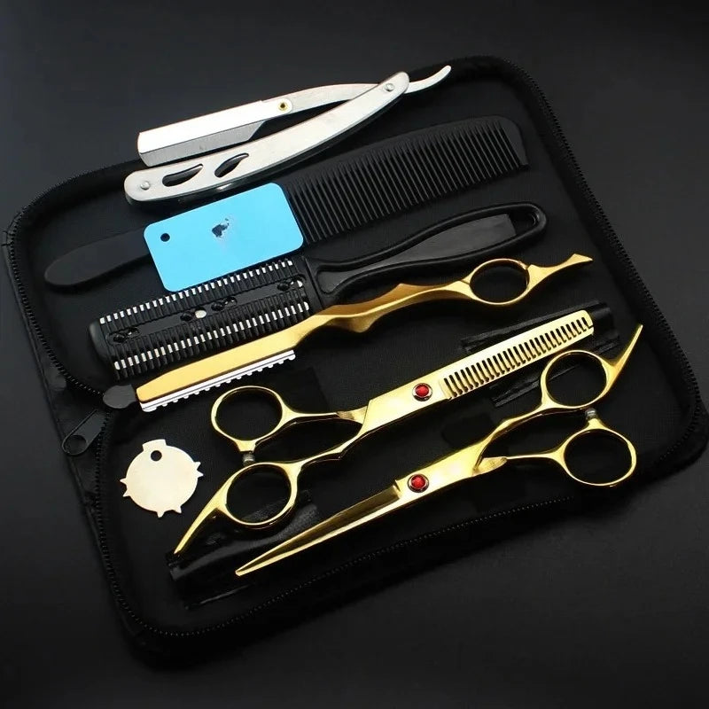 Purple Diamond Japanese Hair Scissors Cheap Hairdressing Scissors Shears Hairdresser Shaver Haircut Scissors Peaceful Pleasures Health and Wellness Gold Set2