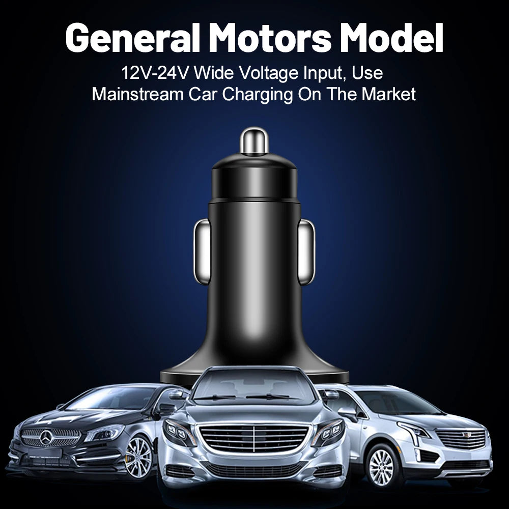 150W 5-Port Car Charger PD QC 3.0 Fast Charge Digital Display