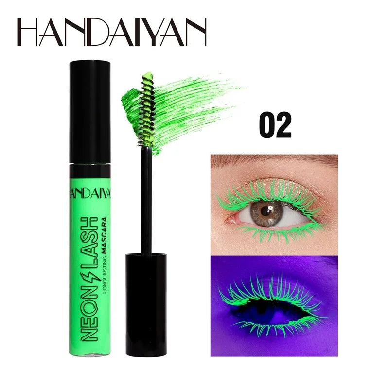 Neon Fluorescent Mascara – Waterproof, Fast Dry, Curling & Lengthening