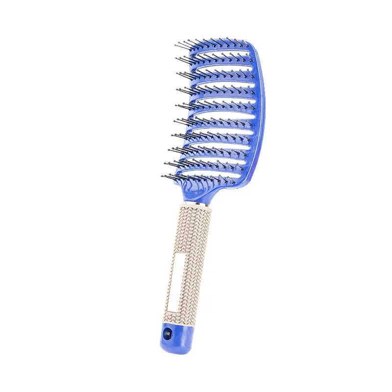 Hair Brush Scalp Massage Comb Hairbrush Bristle;Nylon Women Wet Curly Detangle Hair Brush for Salon Hairdressing Styling Tools Peaceful Pleasures Health and Wellness blue hairless