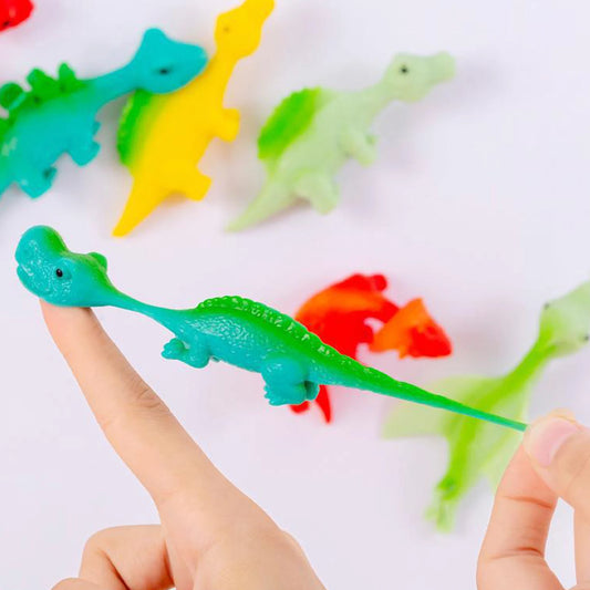 Finger Catapult Dinosaur Toy Funny Mini Rubber Dino Finger Sling Shot Toys for Christmas Birthday Goodie Bag Stuffers Peaceful Pleasures Health and Wellness