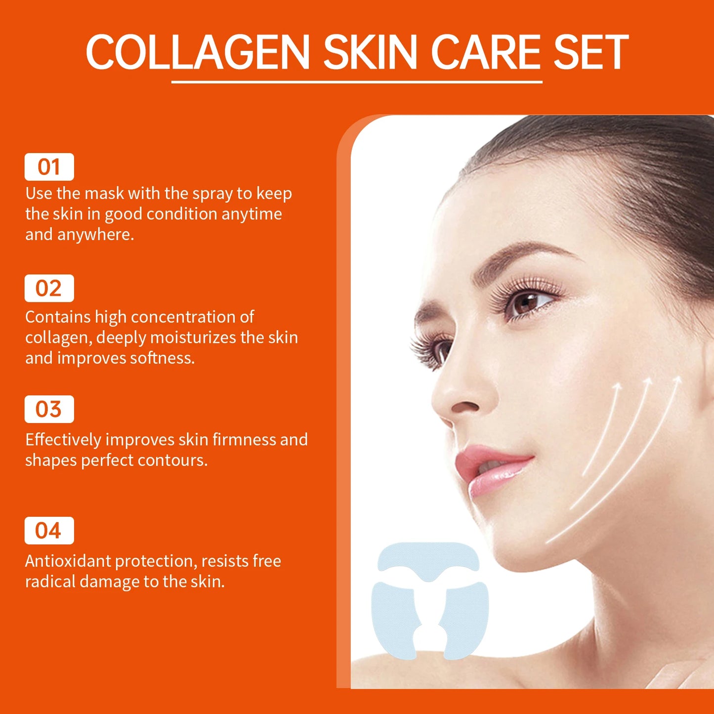 Soluble Collagen Mask Firming Lifting Fade Fine Lines Removal Wrinkle Increase Skin Elasticity Anti Aging Nourish Face Skin Care Peaceful Pleasures Health and Wellness