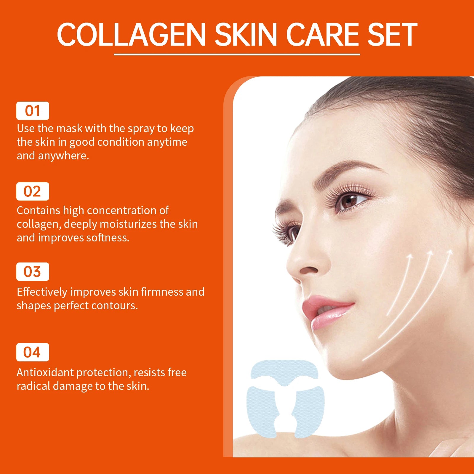 Soluble Collagen Mask Firming Lifting Fade Fine Lines Removal Wrinkle Increase Skin Elasticity Anti Aging Nourish Face Skin Care Peaceful Pleasures Health and Wellness