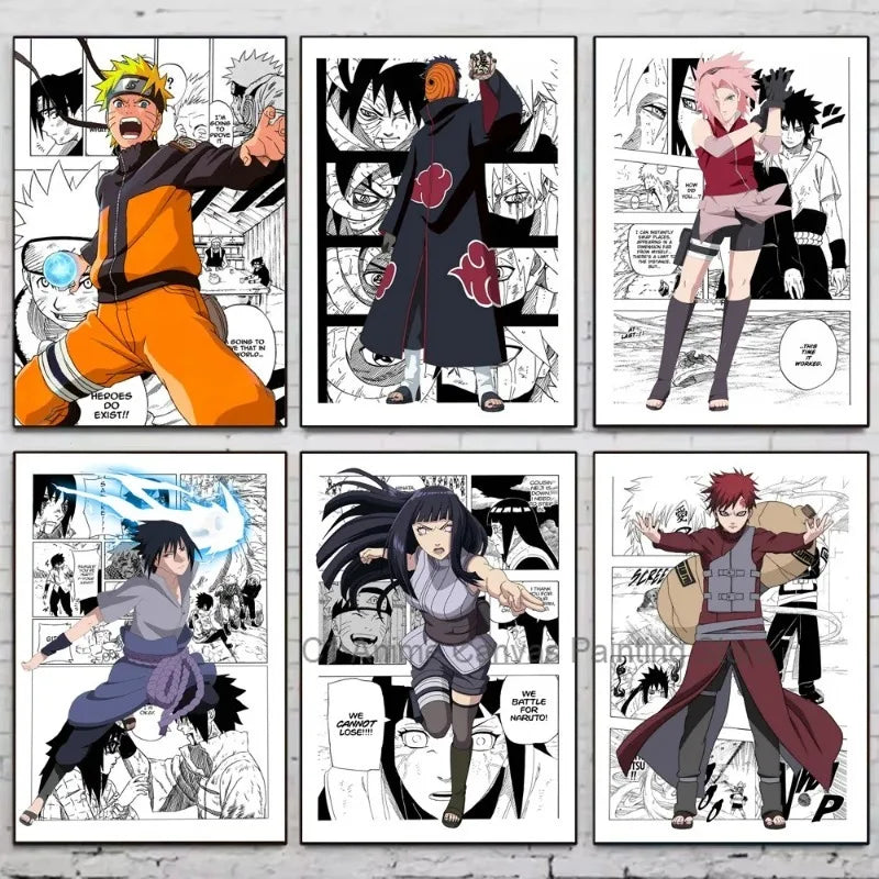 Japanese N-naruto Anime Poster Canvas Art Wall Murals Decor Game Room Decor Gifts Kawaii HD Painting Cat Cars Peaceful Pleasures Health and Wellness