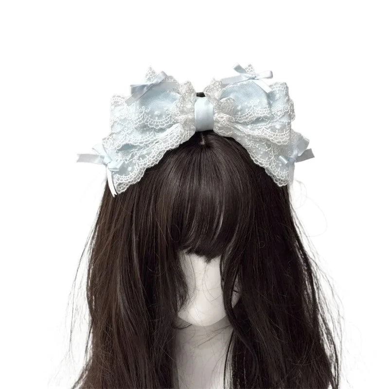 1pc Subtle and Versatile Sweet Ballet Style Lolita Big Bow Multi-layer Headband Lolita Headwear Peaceful Pleasures Health and Wellness
