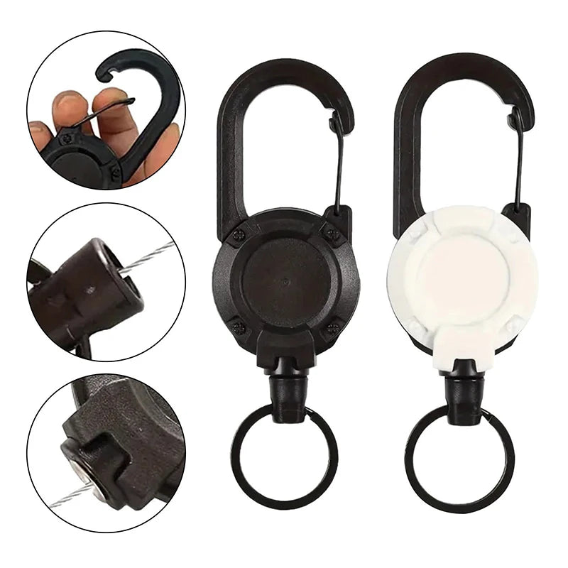 Retractable Tactical Keychain Clip | Anti-Loss Wire Rope