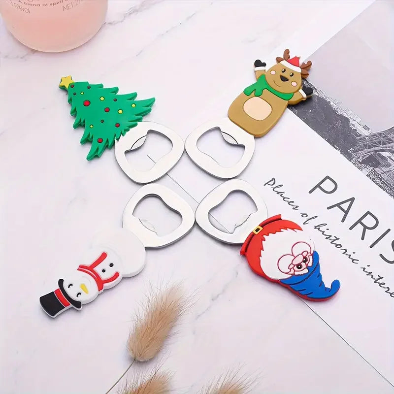 Christmas Magnetic Bottle Opener | Santa Silicone Fridge Magnet