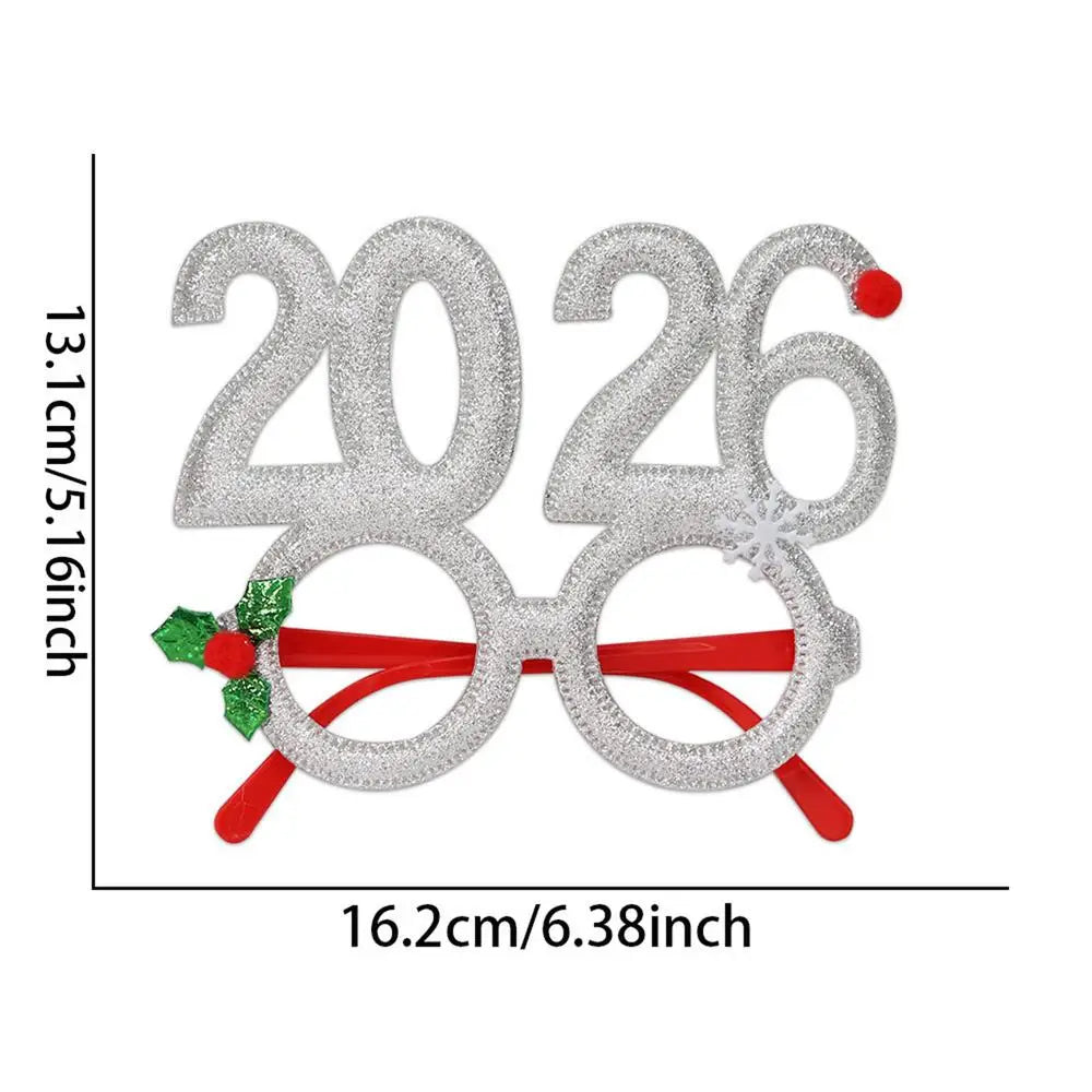 Funny 2026 Christmas Glasses | Holiday Party Photo Booth Eyewear