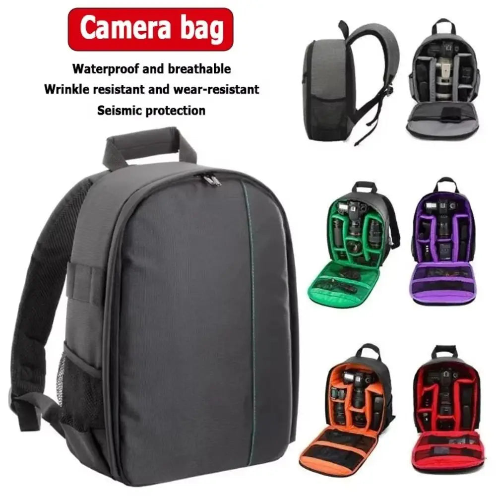 Multi-functional Camera Bag Waterproof Wear Resistant Digital DSLR Camera Padded Dividers Protective Box Camera Lens Pouch Peaceful Pleasures Health and Wellness