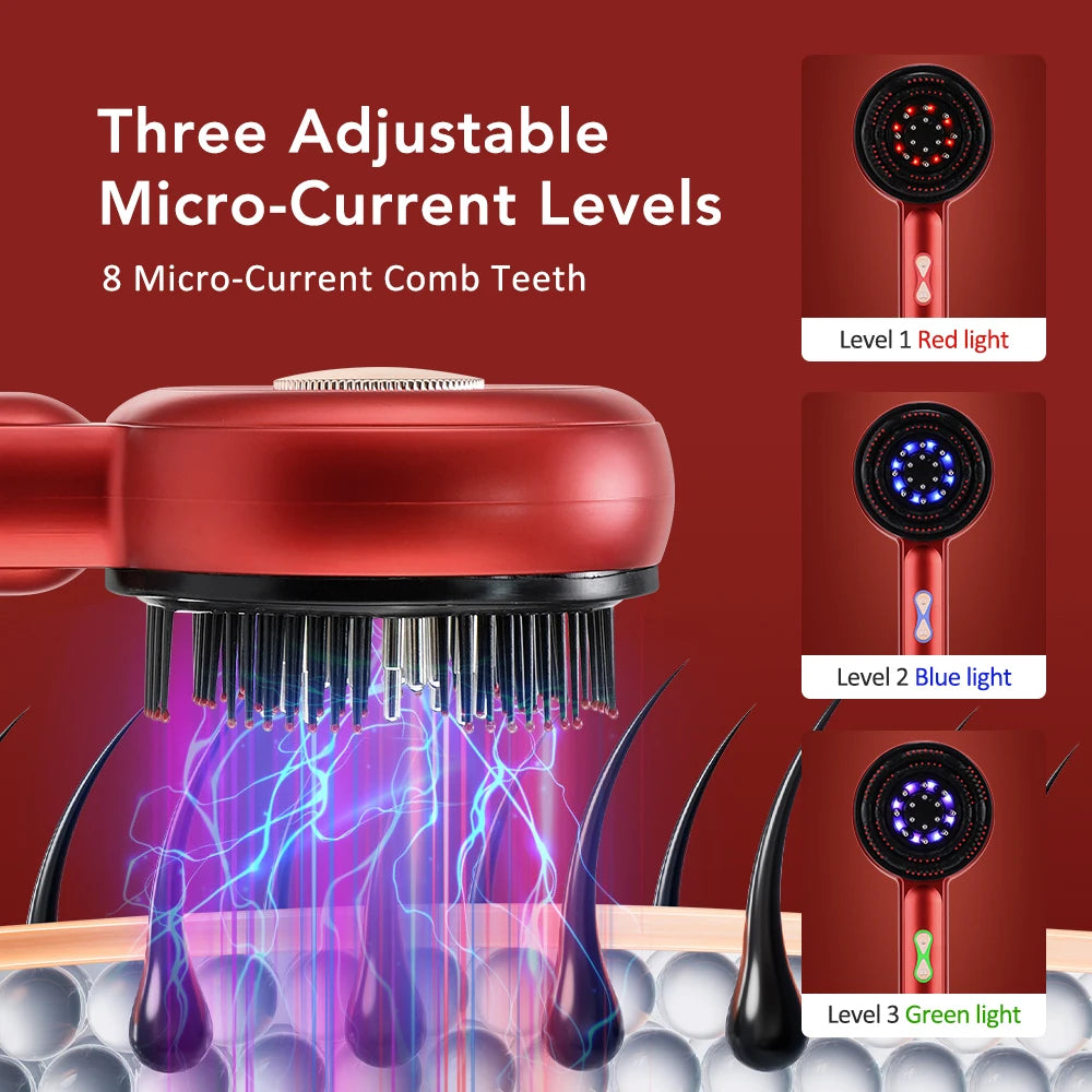 Hair Care Massage Comb EMS Micro-current Head Massager 660 Infrared Red Light Anti Hair Loss Hairbrush Scalp Oil Applicator Peaceful Pleasures Health and Wellness