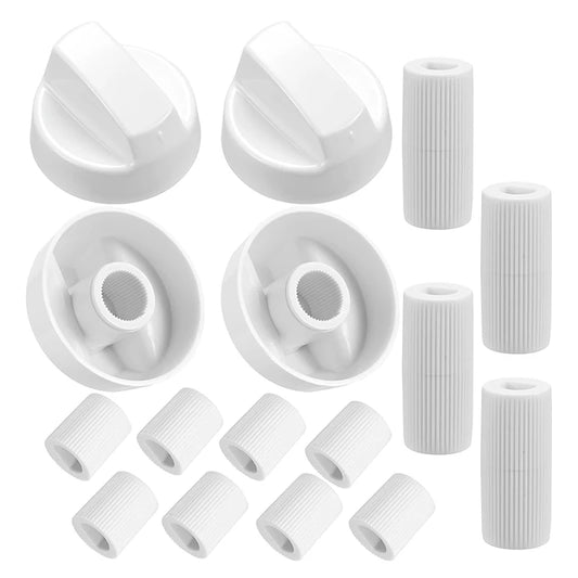 4Pcs Universal Switc Knob Plastic Knob Gas Stove Control Knob General Range Oven Knob Cooker Hob Knob For Benchtop Burner Peaceful Pleasures Health and Wellness White