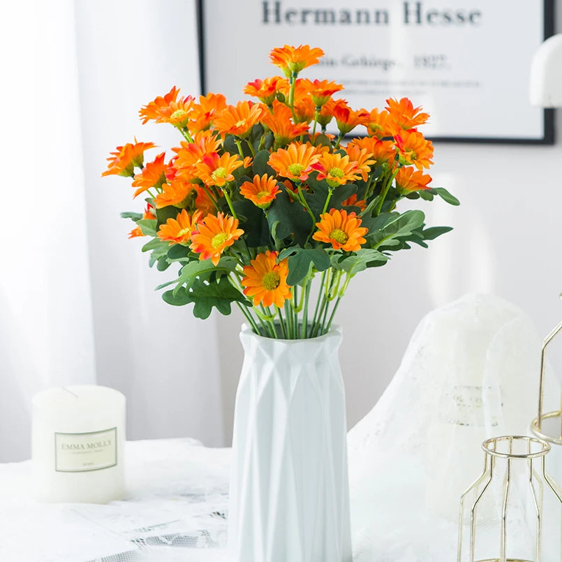 21-Head Silk Daisy Bouquet | Artificial Flowers Home & Wedding