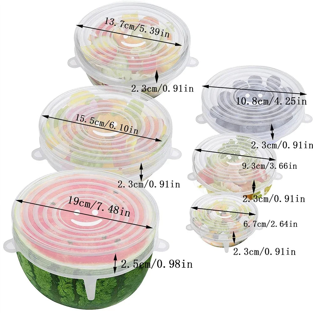 Adjustable Elastic Silicone Lid For Kitchen Accessory Food Storage Container Sealing Food Packaging Lid Accessories. Home Cover Peaceful Pleasures Health and Wellness