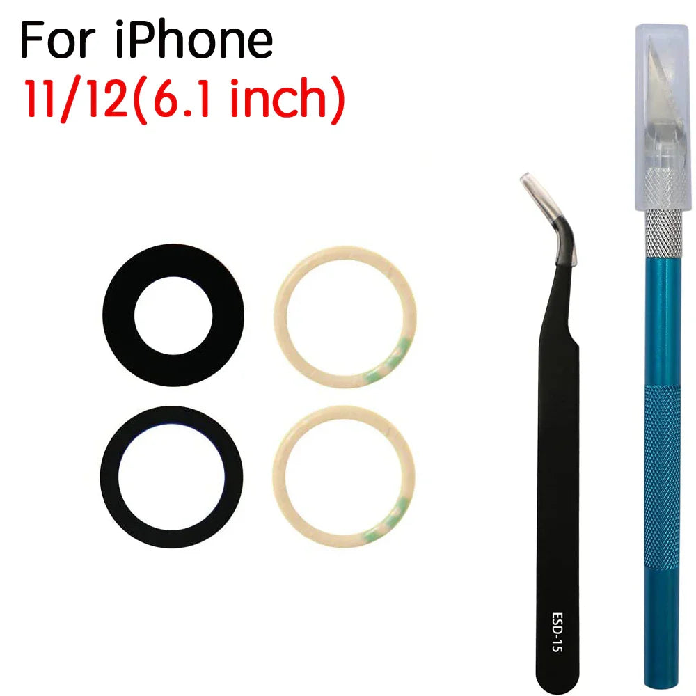 iPhone Rear Camera Glass Lens Replacement X–14 Pro Max + Tools