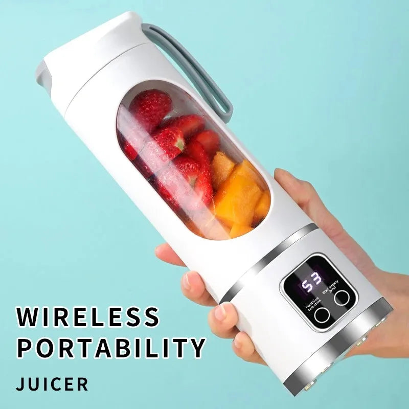 Mini Electric Juicer Cup 450ml – Digital Display & Crushed Ice
