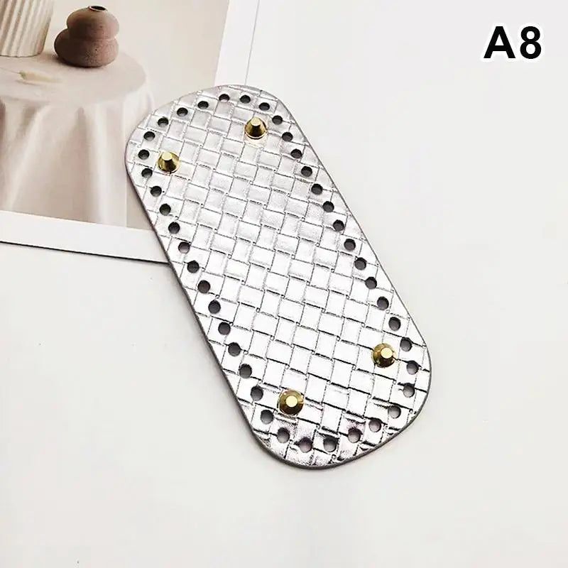 Woven Leather Bag Base 18x8cm | DIY Crochet Purse Bottom
