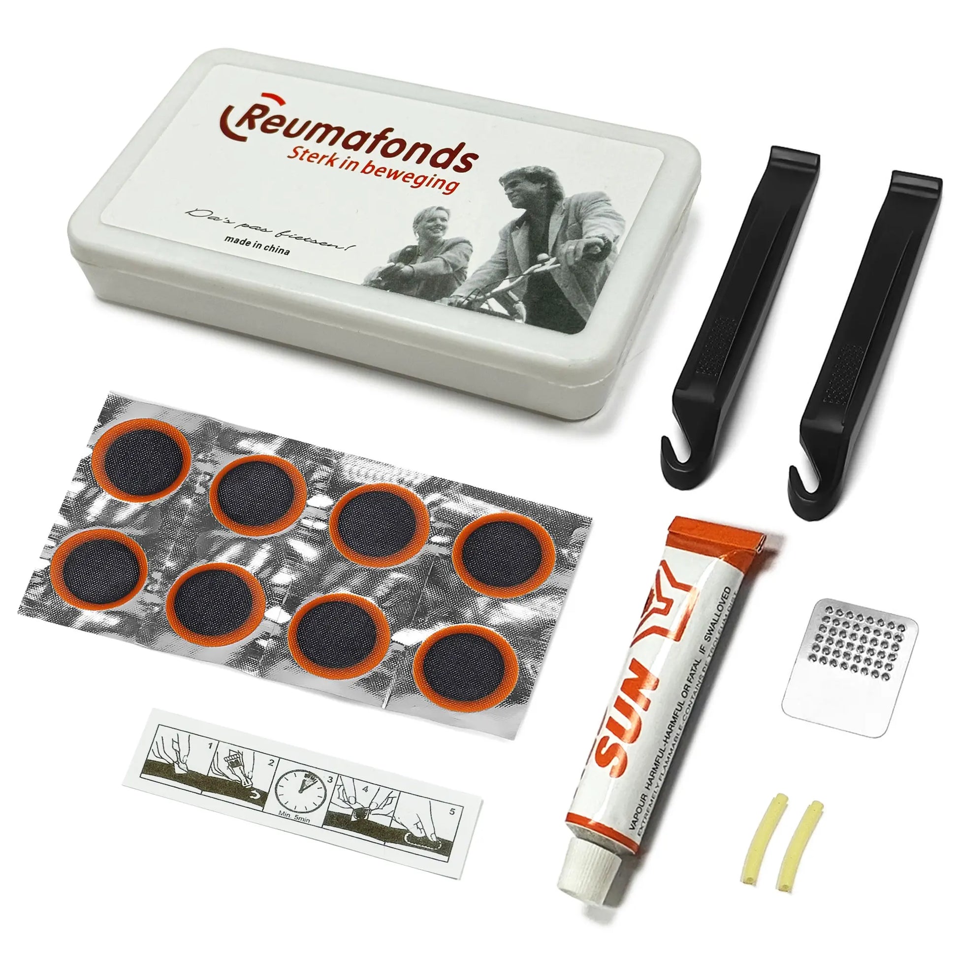 Bike Tire Repair Kit,Bicycle Inner Tube Puncture Patch Kits,Metal Rasp and Tire Lever,Bike Patch Kit for Mountain and Road Bike Peaceful Pleasures Health and Wellness Other