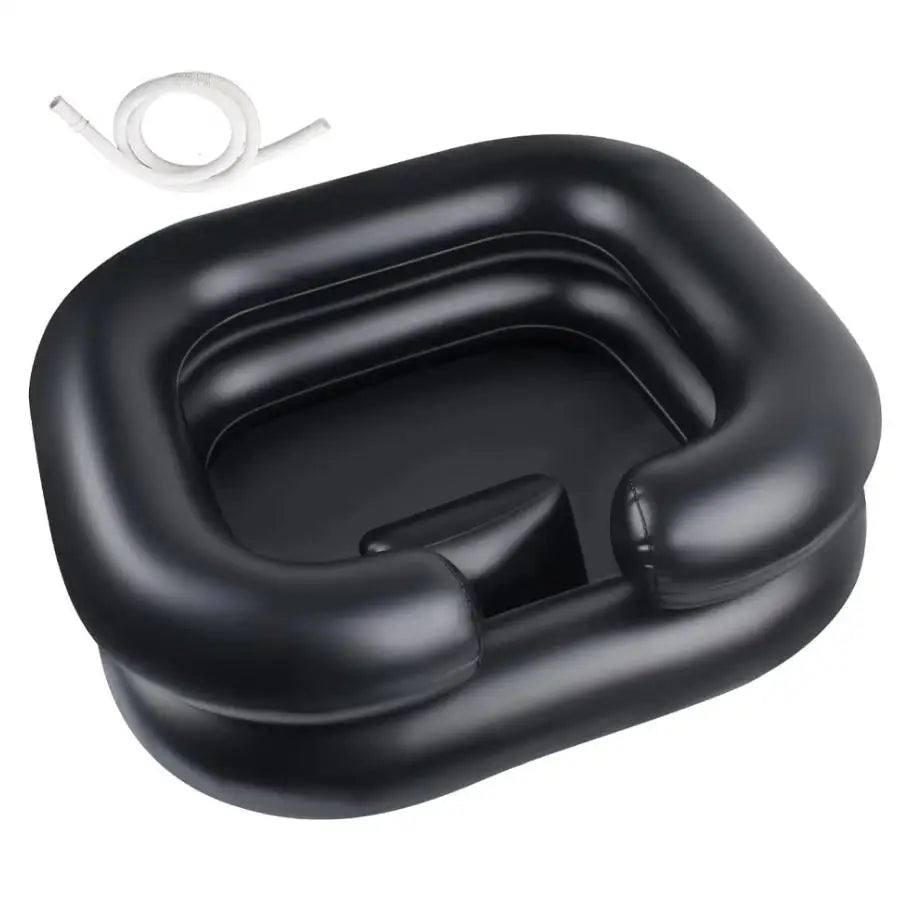 Inflatable Shampoo Basin - Portable Shampoo Bowl, Hair Wash Tub for Dreadlocks and at Home Sink Washing Peaceful Pleasures Health and Wellness black