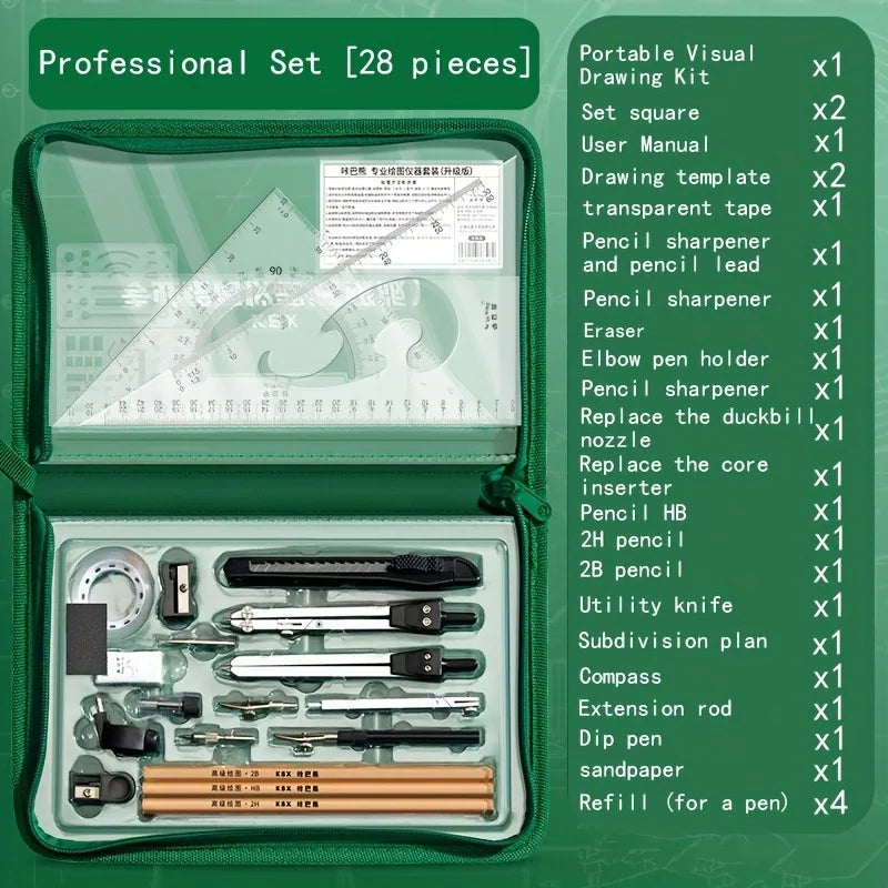 Precision Engineering Drawing & CAD Design Tool Set + Storage Box