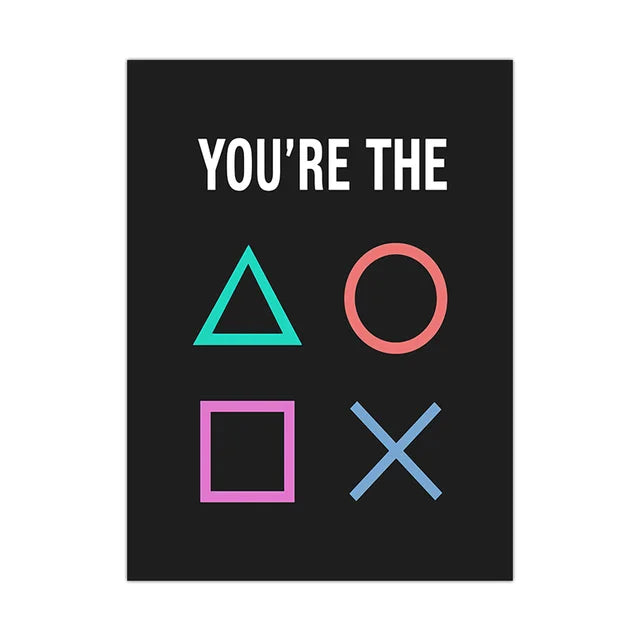 Minimalist Gamepad Controller Canvas Poster Modern Gaming Room Wall Art Print for Gamer Bedroom Home Decoration Peaceful Pleasures Health and Wellness SKU-12 30x40cm Unframed