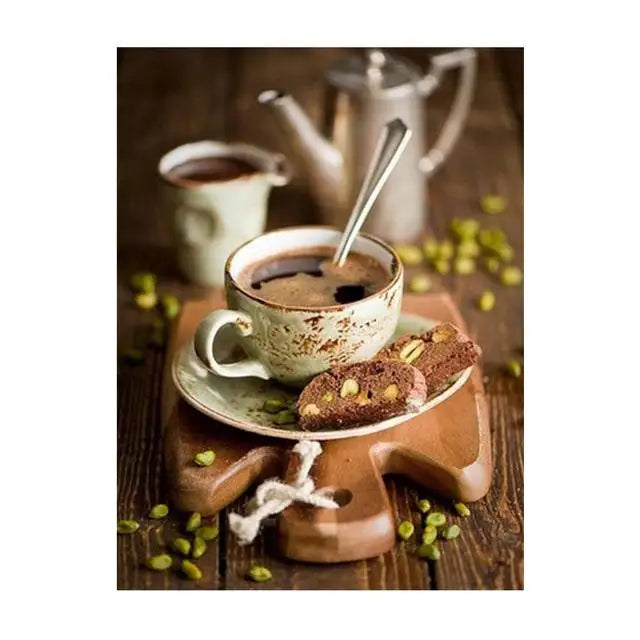Nordic Retro Coffee Cups Canvas Wall Art Print | Café Decor