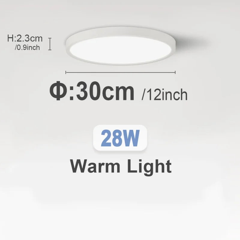 Ultra-Thin LED Ceiling Light 23/30cm | Dimmable Remote