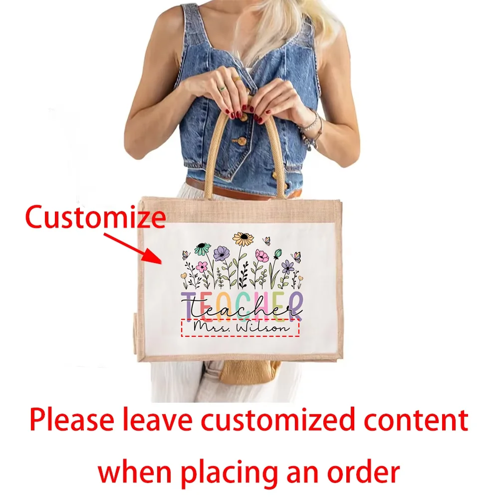 Personalized Name Tote Bag Teacher Appreciation Gift Custom Teacher Name Tote Bags Teacher Birthday Back To School Teachers' Day Peaceful Pleasures Health and Wellness