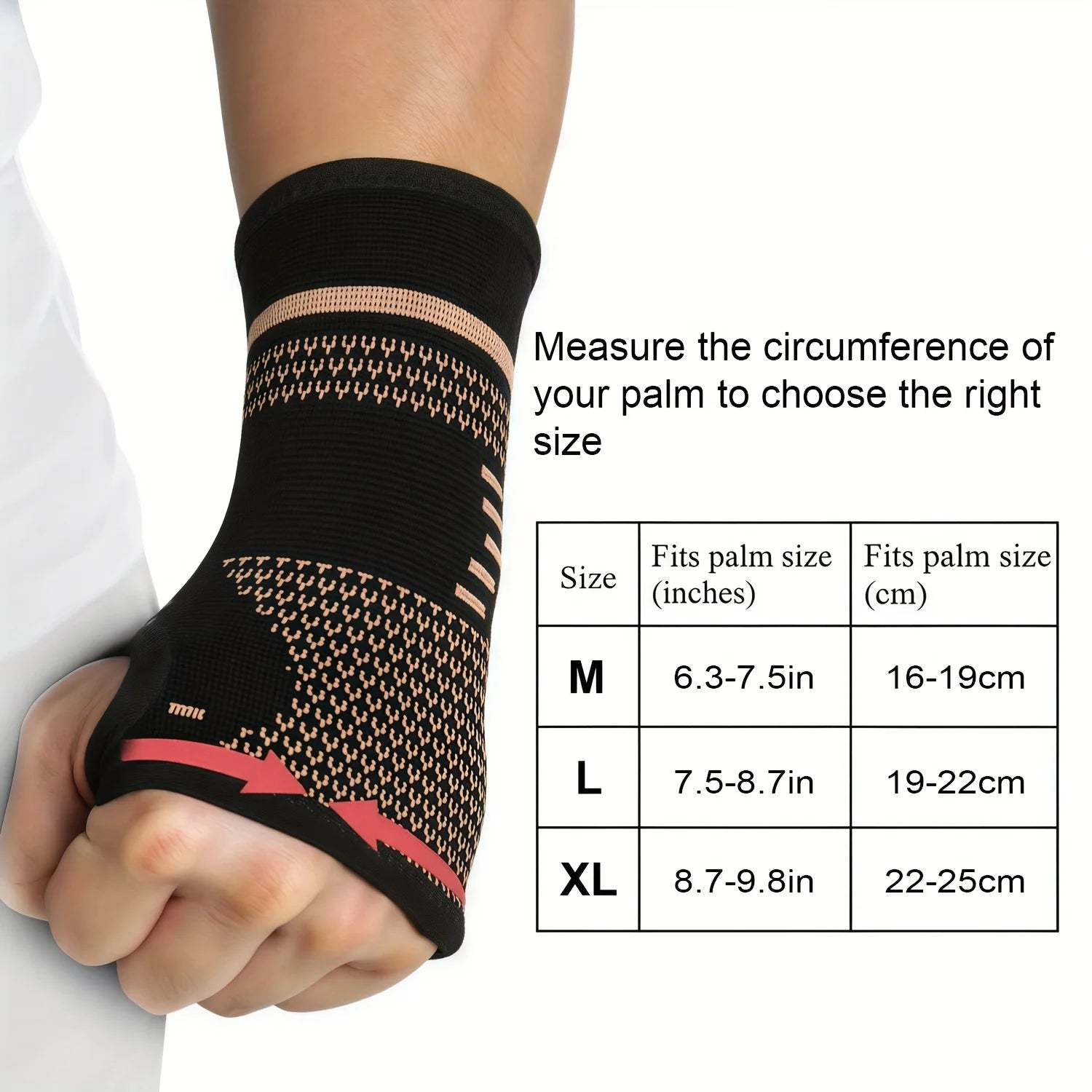 1Pcs Copper Fiber Wrist Brace Gloves - Adjustable Compression Straps Hand Braces for Men & Women Peaceful Pleasures Health and Wellness