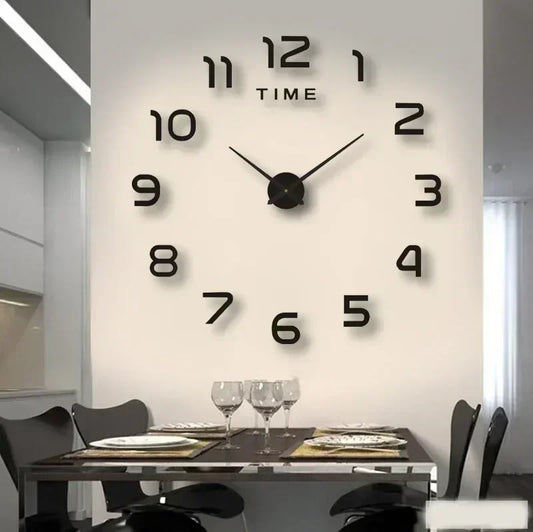 DIY Acrylic Quartz Wall Clock | Large Frameless Mirror Decor 40cm Wall Clock Peaceful Pleasures Health and Wellness