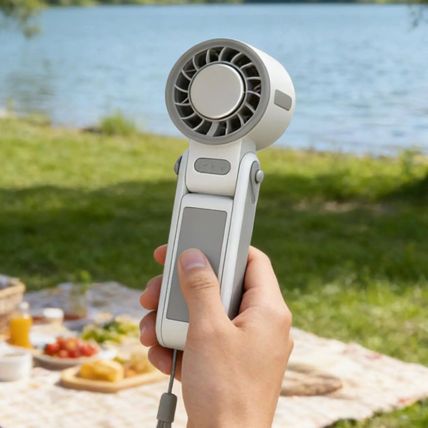 Portable Neck Fan 5-Speed Foldable Rechargeable Blower Travel Fan For Desk Travel Summer Camping Outdoor Beach Vacation Peaceful Pleasures Health and Wellness