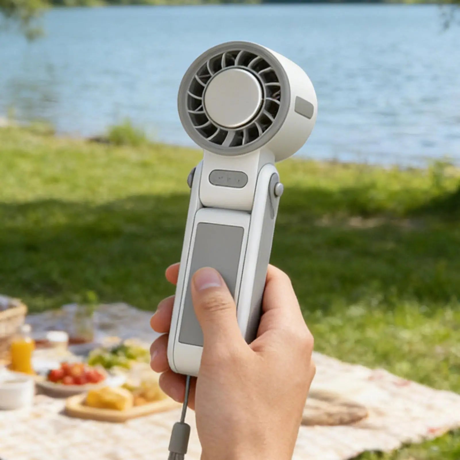 Portable Neck Fan 5-Speed Foldable Rechargeable Blower Travel Fan For Desk Travel Summer Camping Outdoor Beach Vacation Peaceful Pleasures Health and Wellness