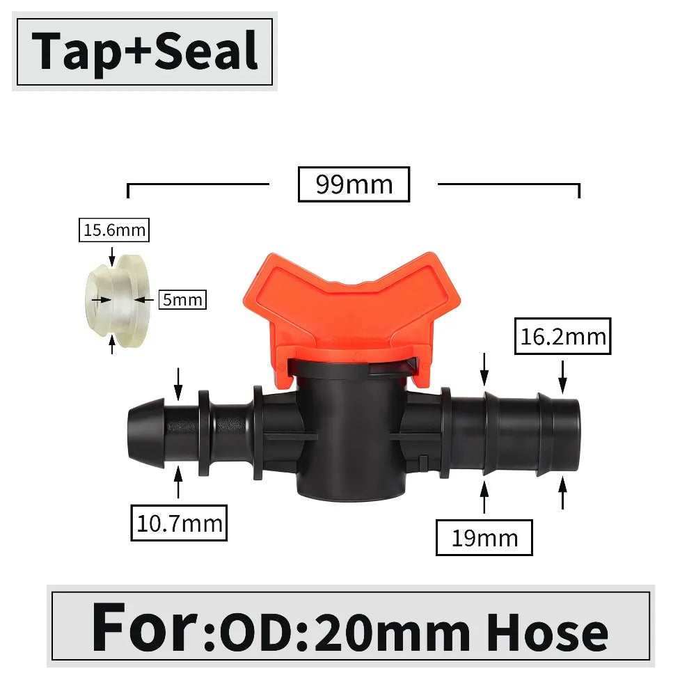 Connectors With 1/2 3/4 Inch Thread Drip Irrigation System Fitting 4/8/10/12/16/20/25mm Hose Barbed Mini Valve Garden Tap Barb Peaceful Pleasures Health and Wellness U
