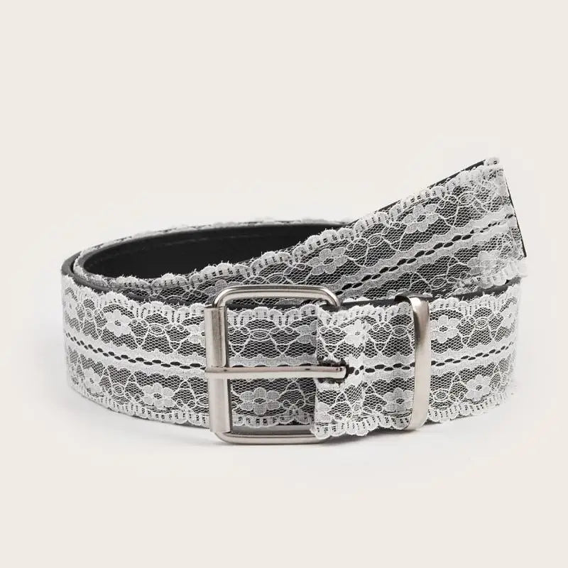 Romantic Lace Cinch Belt | Adjustable White Floral Waistband