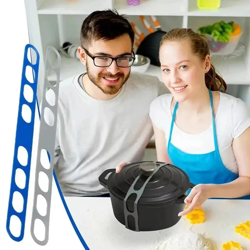 Silicone Lid Strap – Reusable Elastic Band for Pots & Containers